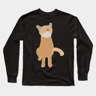 Minimal Abstract Gold Cat Long Sleeve T-Shirt